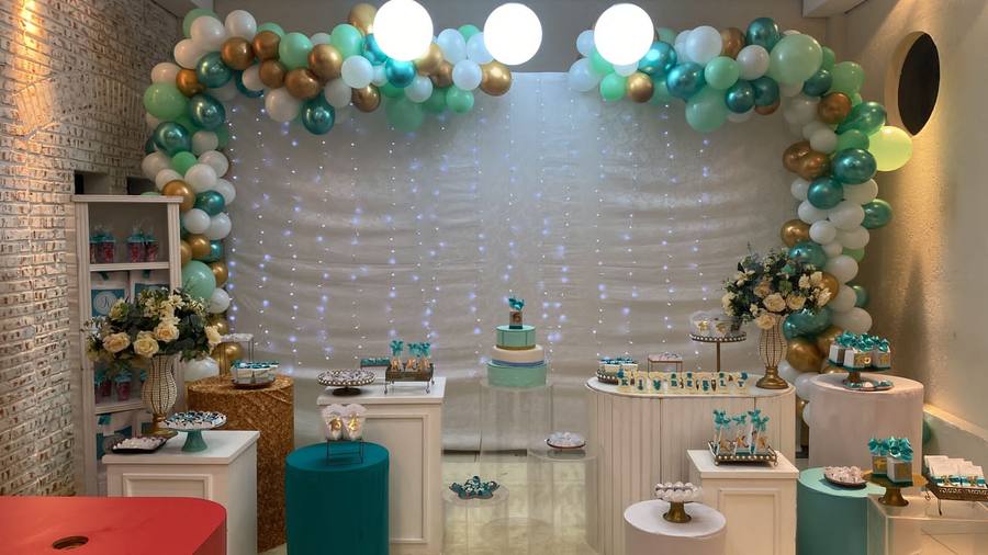 Decoração Tiffany Verde Água em Parque Monte Alegre