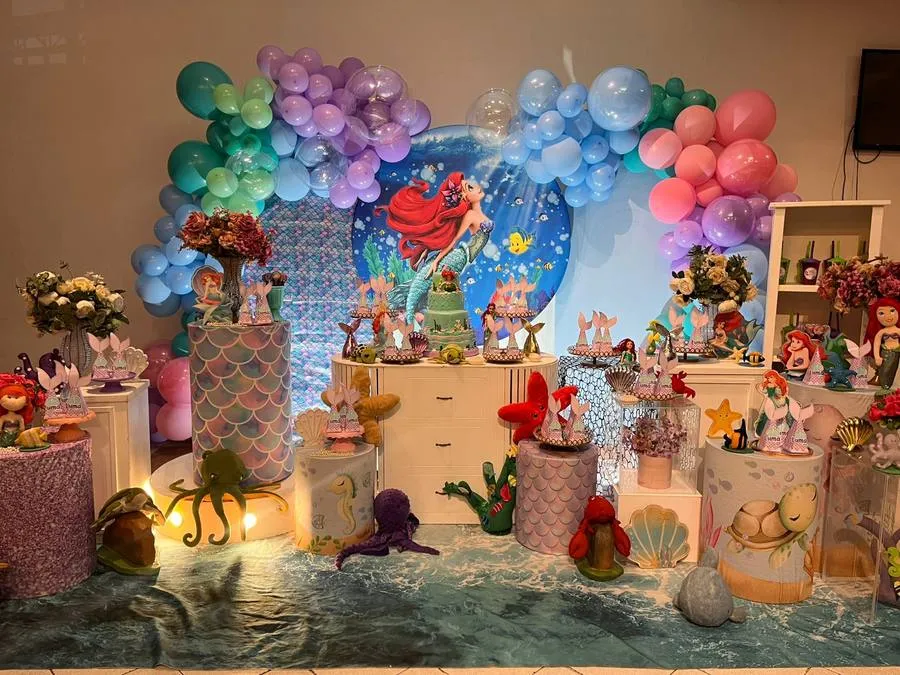 Decoração Sereia · Pequena Sereia Ariel · Buffet Family