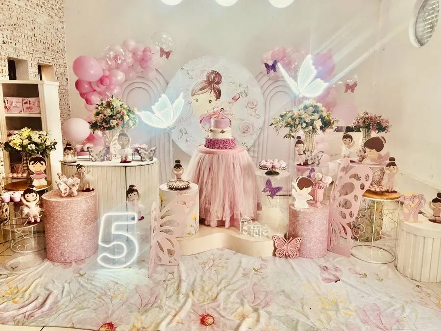 Decoração Jardim Encantado · Bailarina Borboletas · Buffet Family