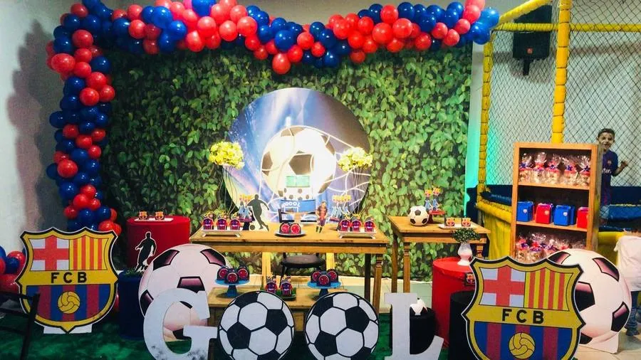Decoração Futebol · Futebol Barcelona · Buffet Family