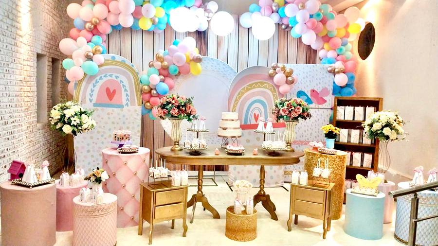 Decoração Boho · Boho Arco-Íris Colorido · Buffet Family