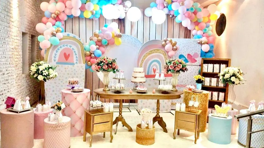 Decoração Boho · Boho Arco-Íris Colorido · Buffet Family