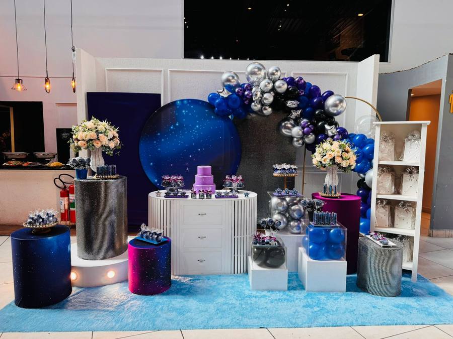 Decoração Galáxia · Espaço Galáxia · Buffet Family