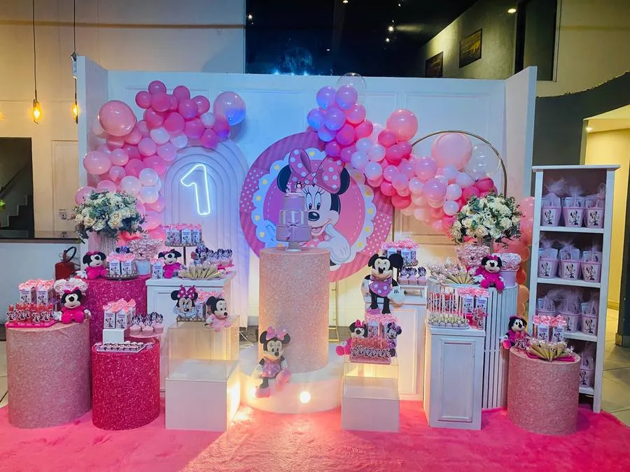 Decoração Minnie · Minnie Rosa 2 · Buffet Family