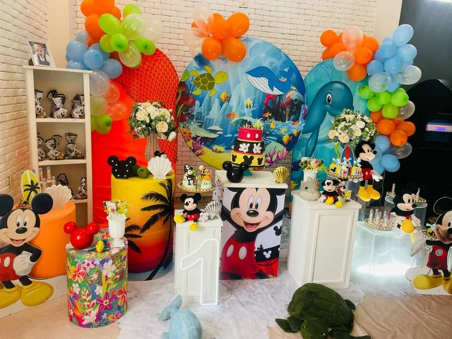 Decoração Mickey · Mickey Azul Oceano · Buffet Family