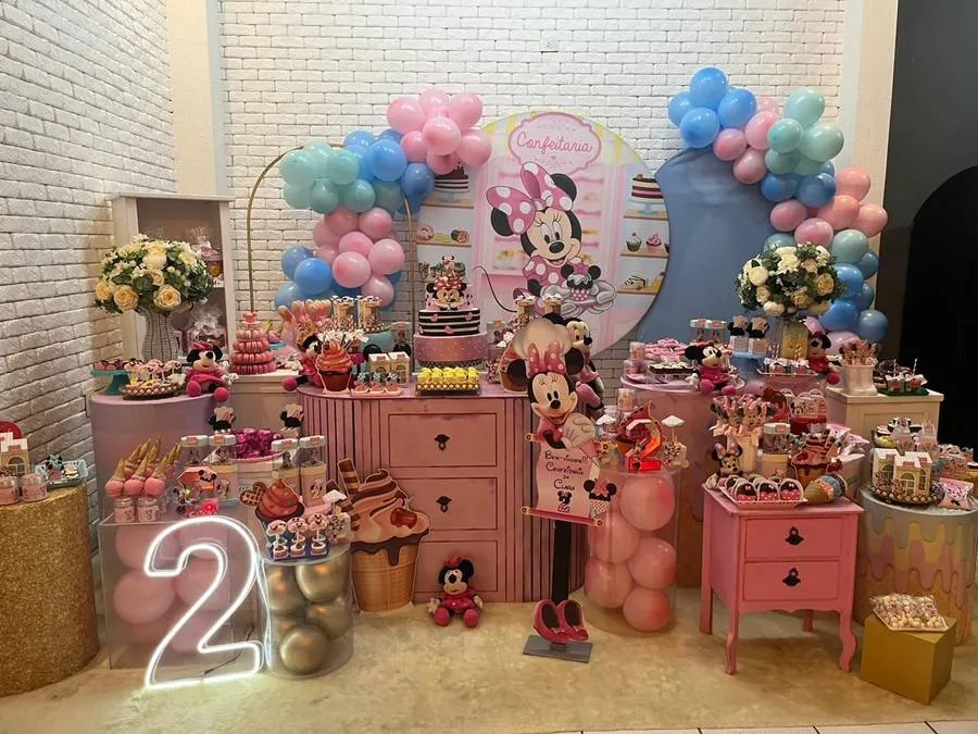 Decoração Minnie · Minnie Rosa 3 · Buffet Family