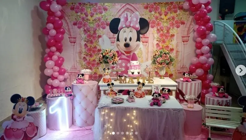 Decoração Minnie · Minnie Rosa 5 · Buffet Family
