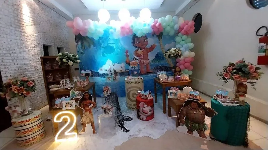 Decoração Moana · Moana 4 · Buffet Family