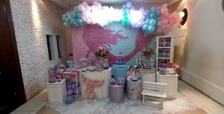 Decoração Sereia · Sereia · Buffet Family