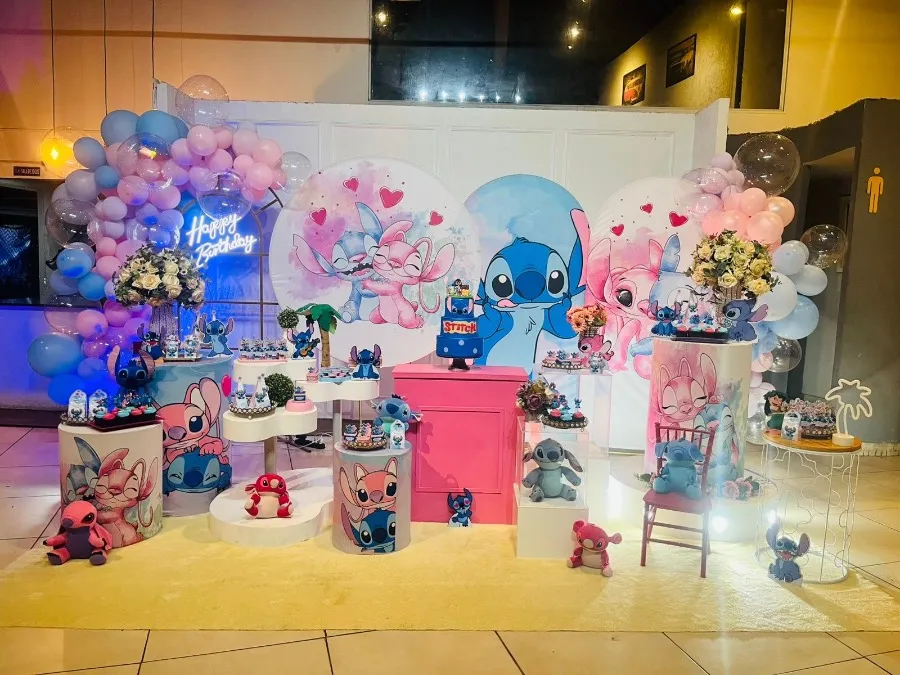 Decoração Stitch · Stitch e Angel 3 · Buffet Family